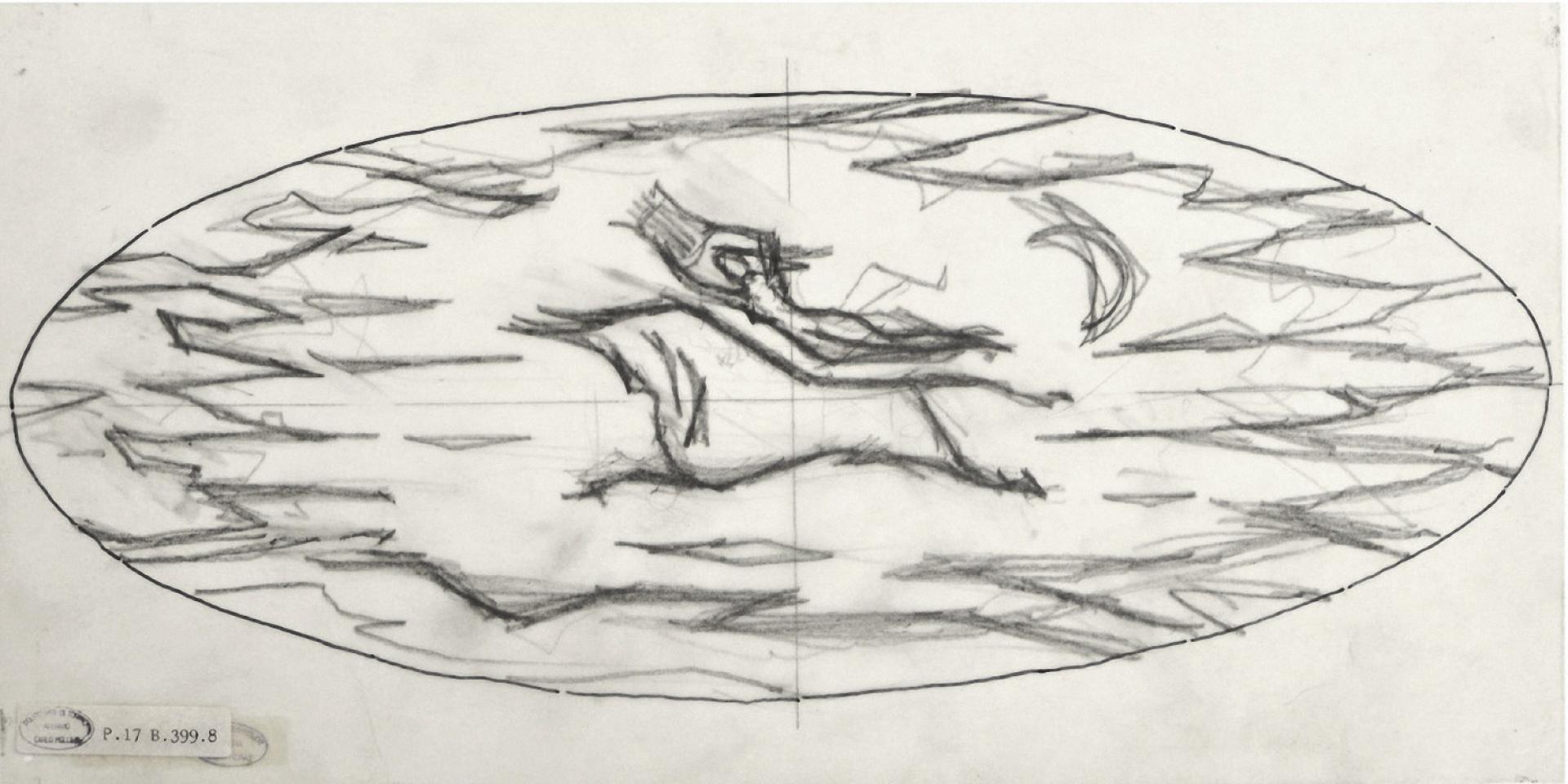 Sketch by Carlo Mollino for the marble mosaic in the Foyer del Toro