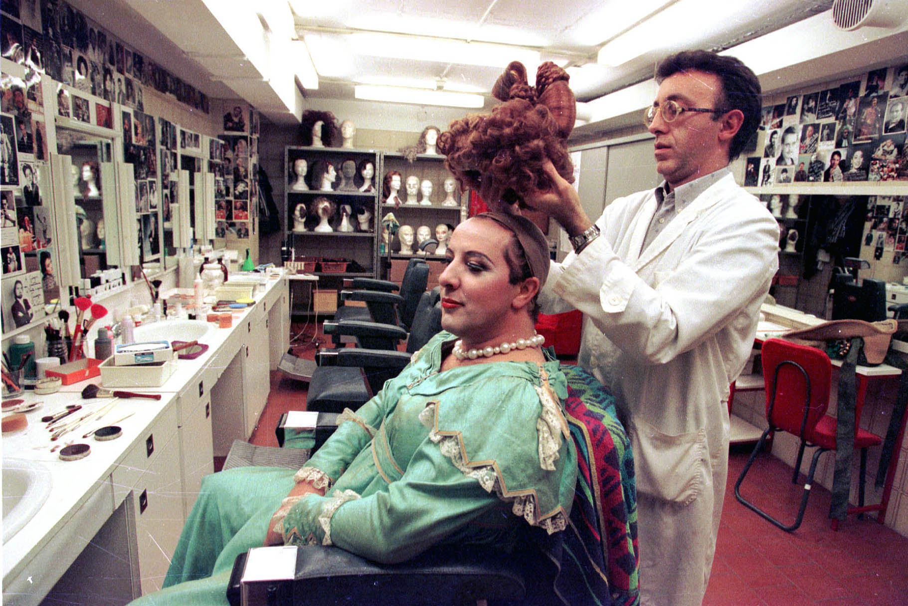 The preparation of the character in the make-up room