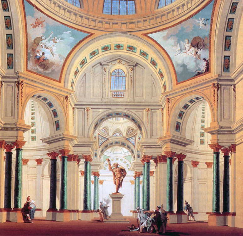 Giovanbattista Crosato, Tempio del Sole, per il Siroe. Torino, Teatro Regio 1750